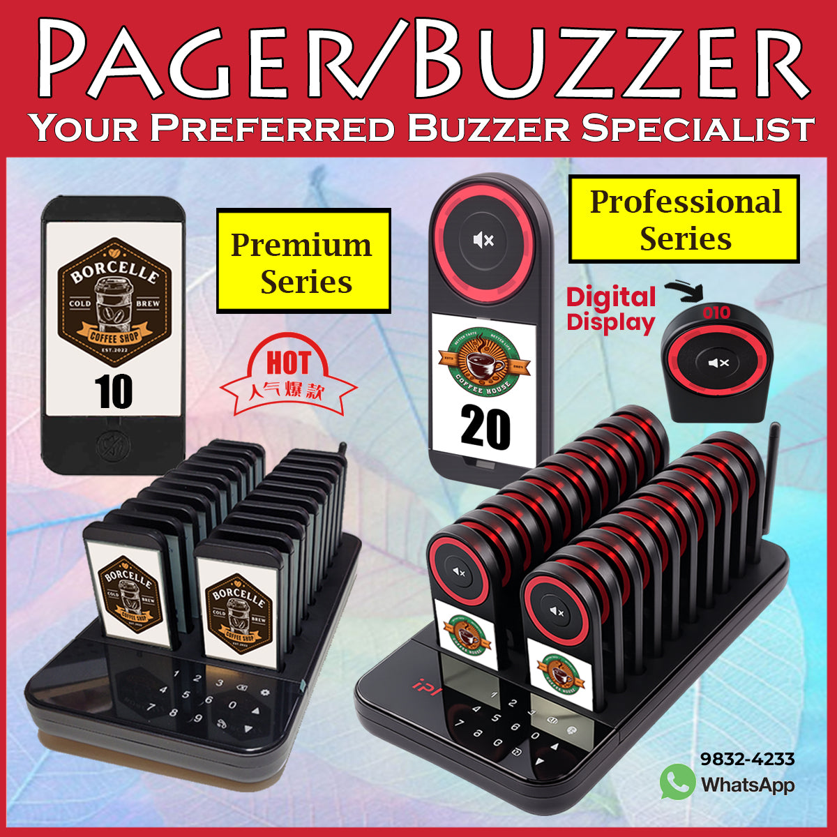 Royce Professional Series Pager Buzzer Beeper Queue System Hawker center Restaurant Cafe