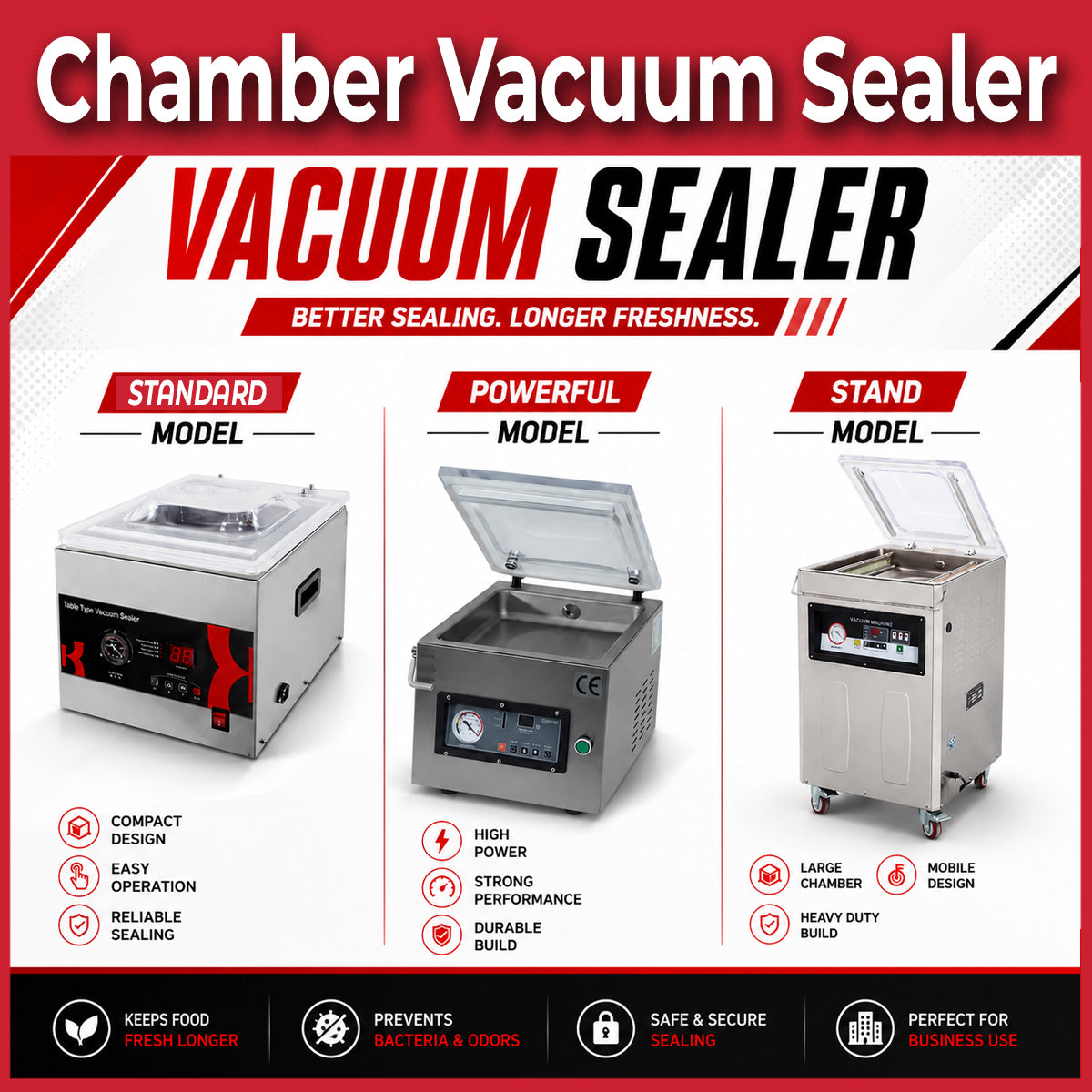 Chamber Vacuum Sealer - tabletop compact food kitchen vacuum sealer