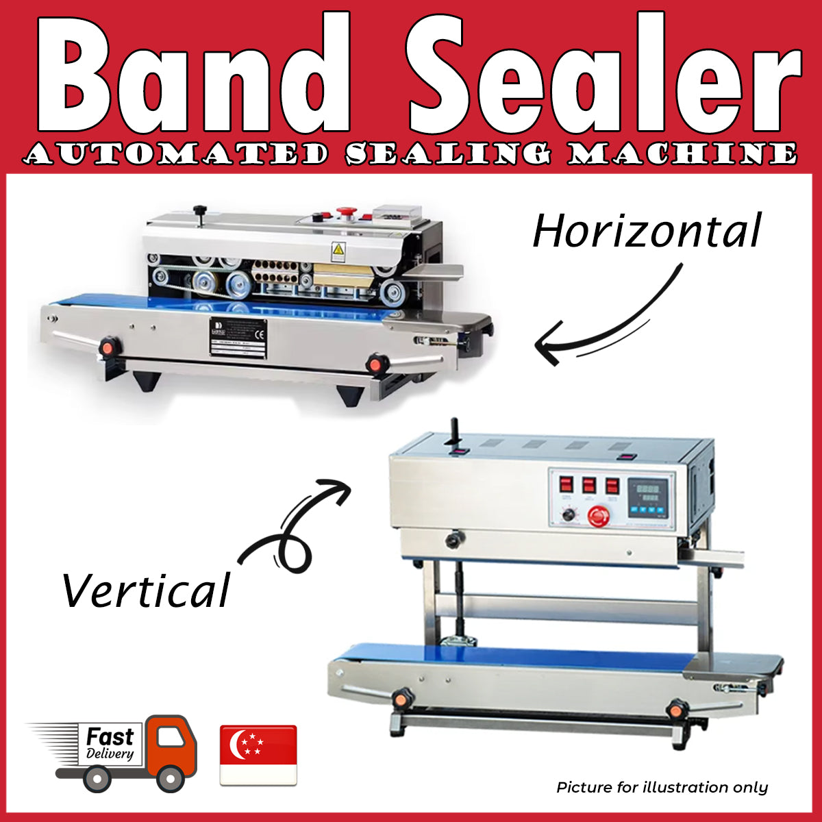 Band Sealer - Vertical Stainless Steel Continuous Band Sealing Machine