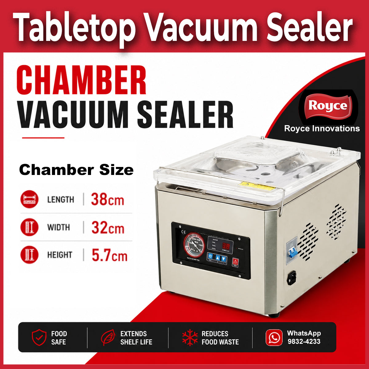 Commercial grade Powerful Chamber Vacuum Sealer | Tabletop Vacuum Pack Machine
