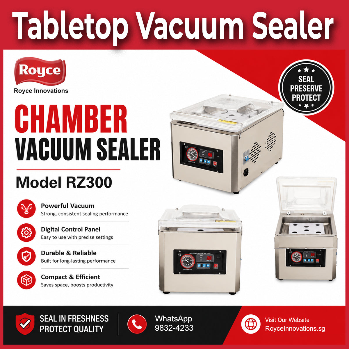 Commercial grade Powerful Chamber Vacuum Sealer | Tabletop Vacuum Pack Machine
