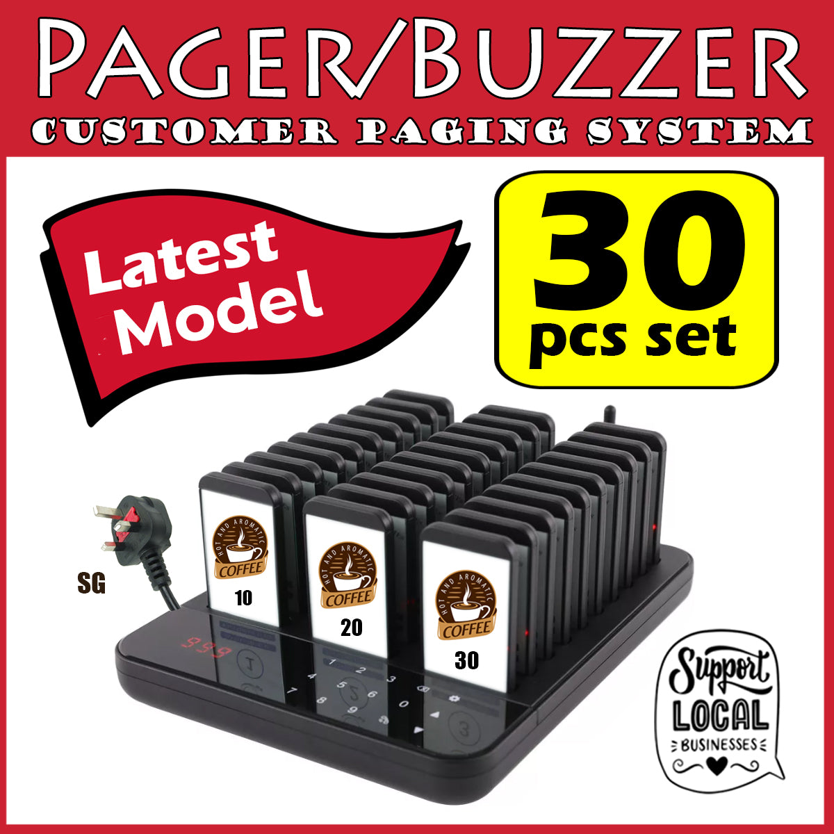 Premium model Buzzers Food Pagers 16pcs/20pcs/30pcs Queue system