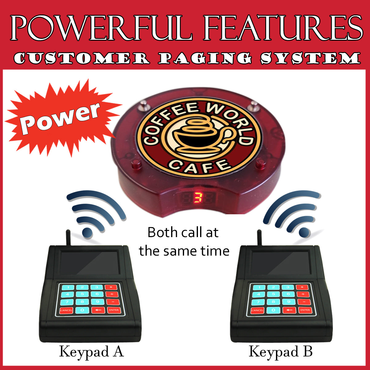 Premium Coaster Pager Buzzer Food court Paging System Hawker Centre Pager Wireless F&B Food Buzzer