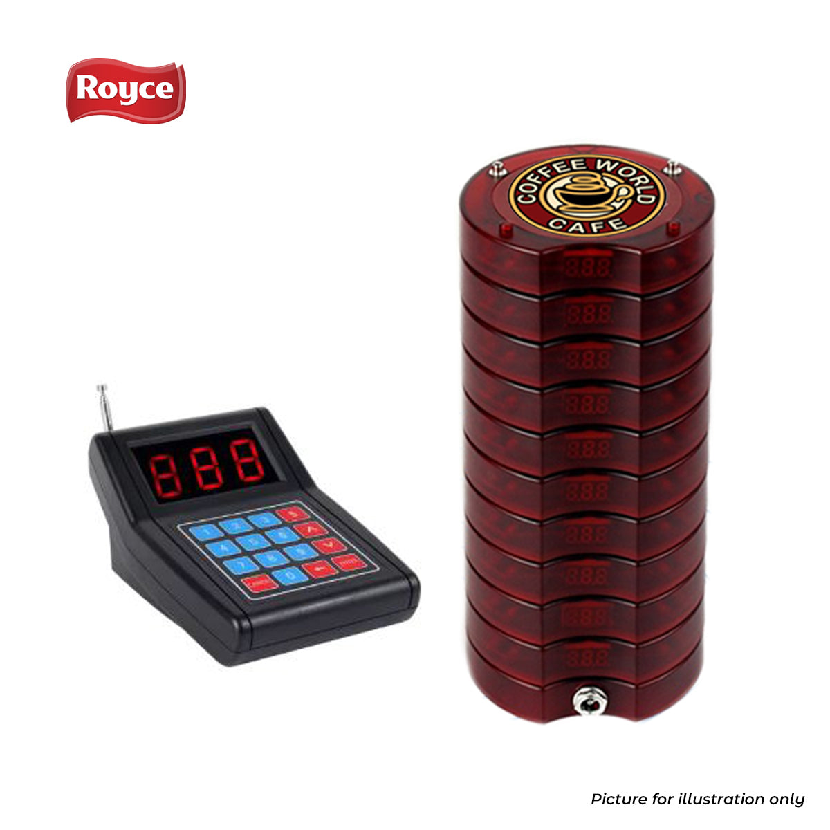 Premium Coaster Pager Buzzer Food court Paging System Hawker Centre Pager Wireless F&B Food Buzzer