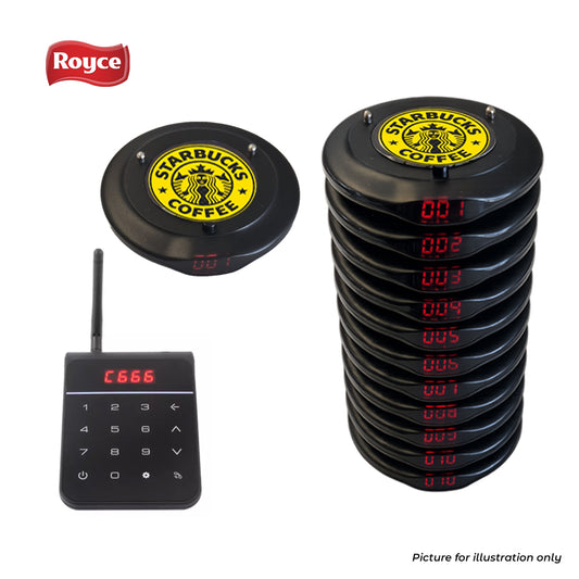 Royce Round Coaster Pager 10pcs Space Saver Small footprint Preferred Buzzer Specialist Hawker Food