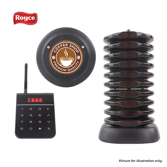 Royce Round Coaster Pager 10pcs Space Saver Small footprint Preferred Buzzer Specialist Hawker Food