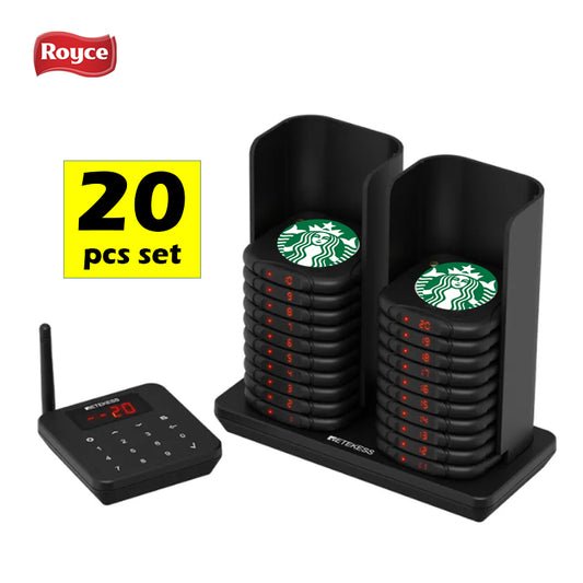 Royce latest design Anti-Slip 20pcs pagers buzzers beepers food café hawker Queue system (Copy)