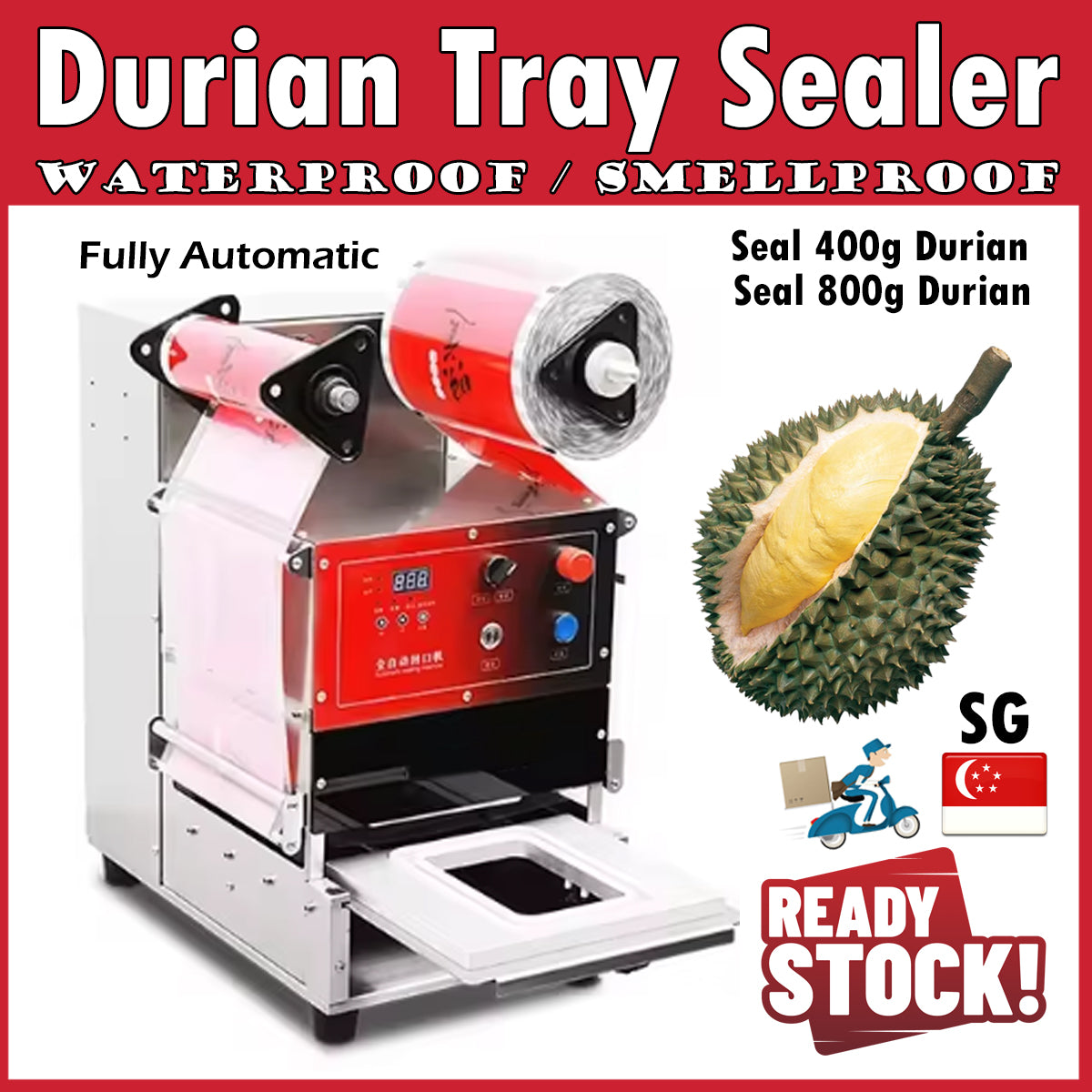 Fully Automatic Durian Tray Sealer Film Sealing Machine Top Sealing Machine