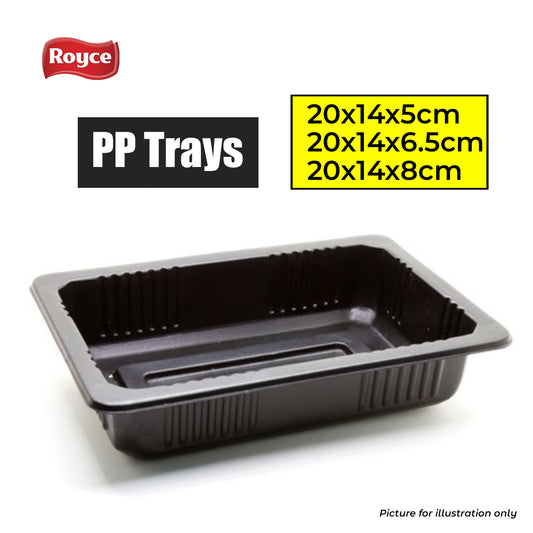Black PP trays for Tray Sealers 20x14cm Durians Tray Singapore