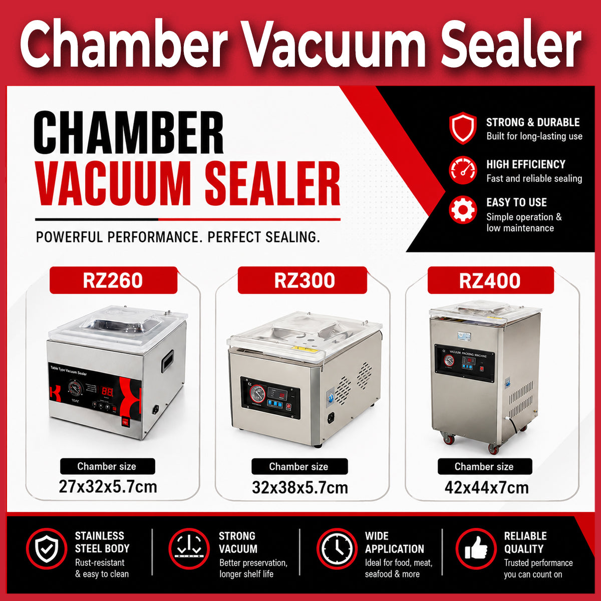 Commercial grade Powerful Chamber Vacuum Sealer | 3 options