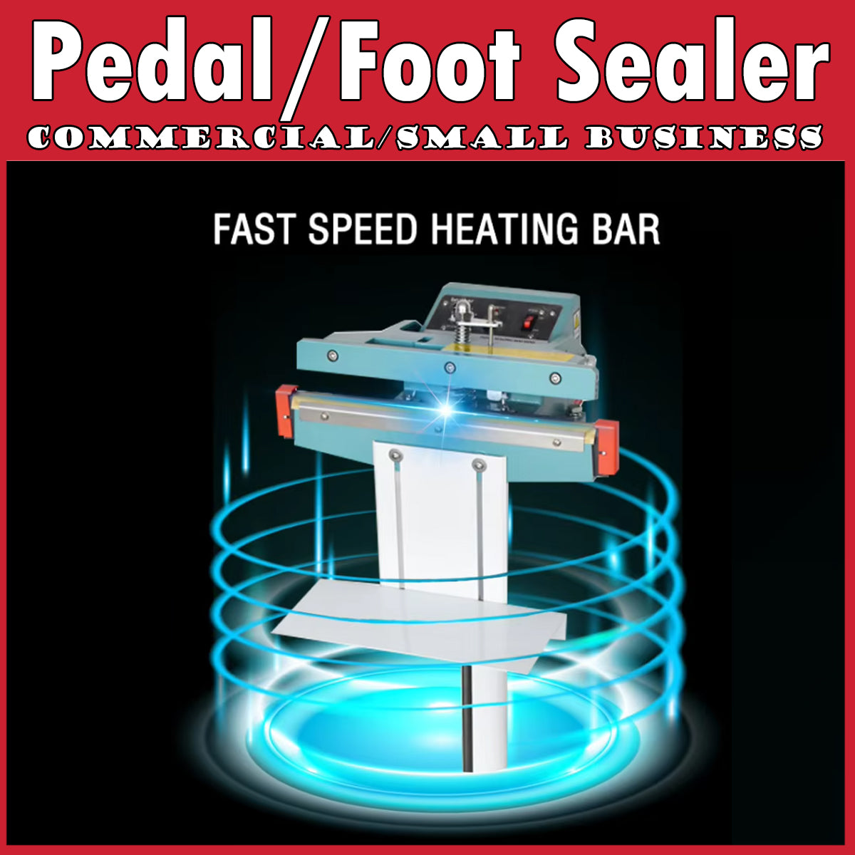 High Performance Foot Pedal Impulse Sealer. 45cm length 8mm seal width Plastic Kraft Bag Sealer