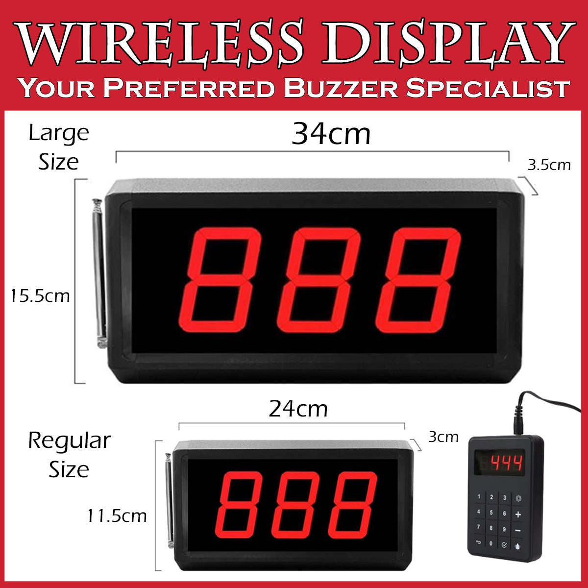 Bubble Tea Wireless Queue Management System 3 Digit Digital Call Display