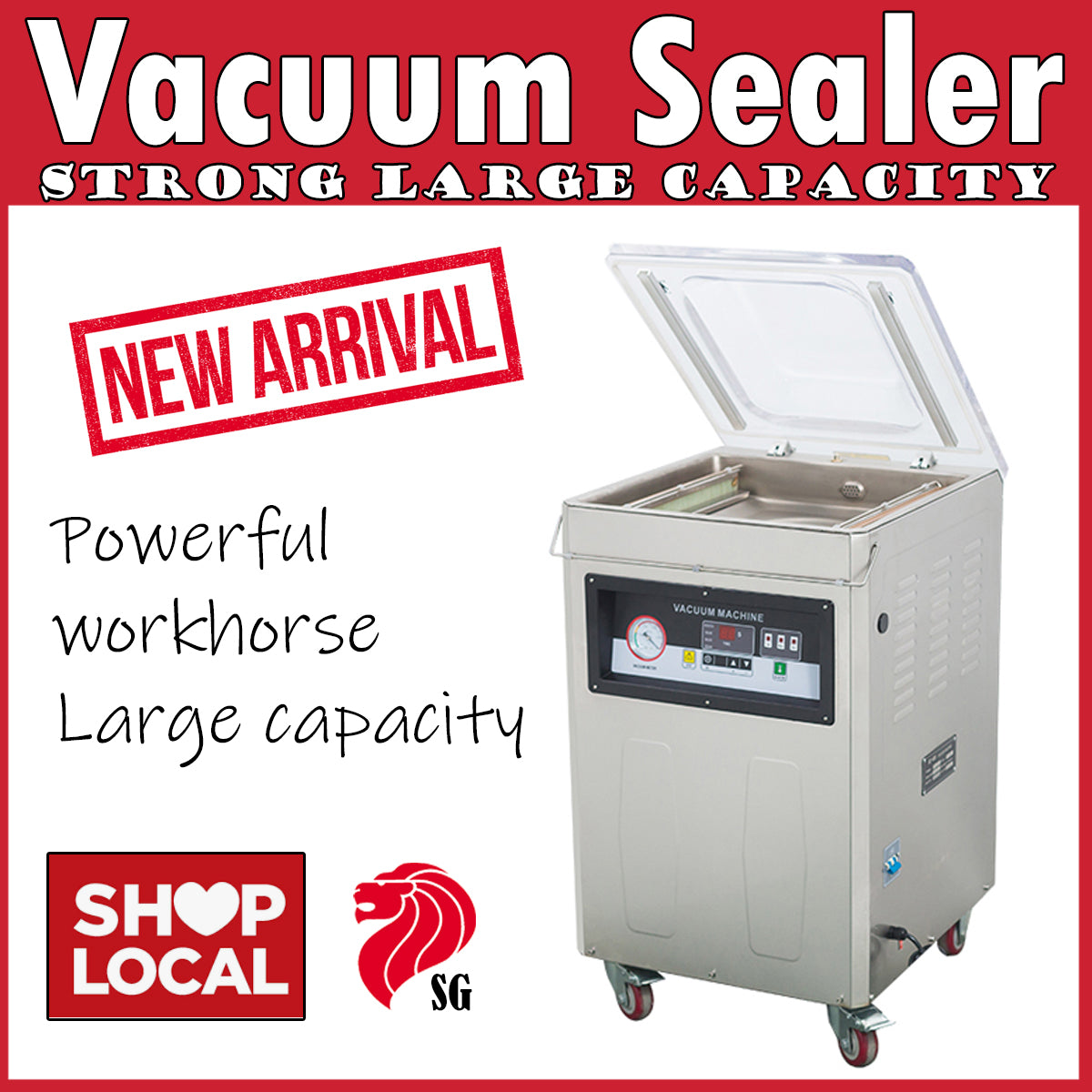 Standing Chamber Vacuum Sealer | Commercial Vacuum Pack Machine | Strong Motor Large Capacity