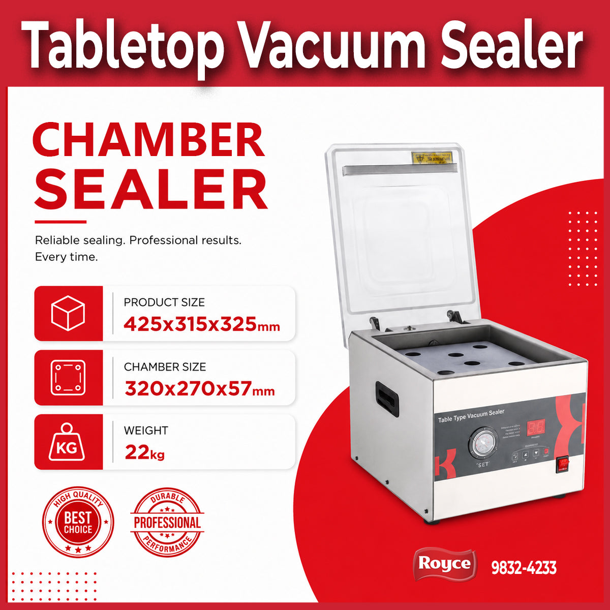 Chamber Vacuum Sealer - tabletop compact food kitchen vacuum sealer