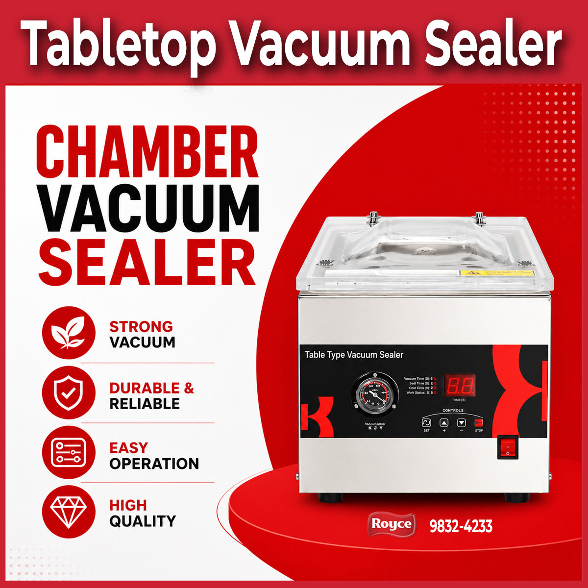 Chamber Vacuum Sealer - tabletop compact food kitchen vacuum sealer