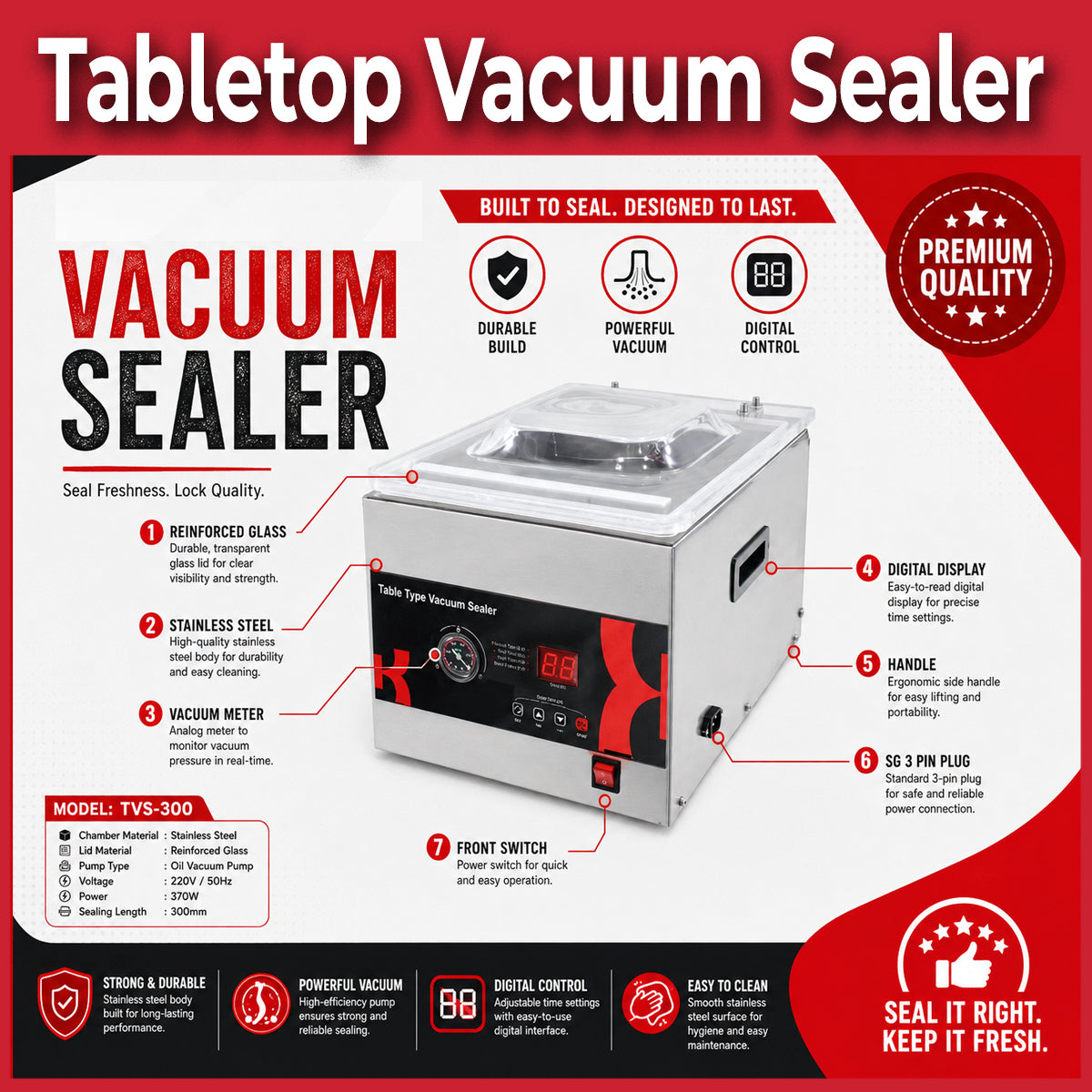 Chamber Vacuum Sealer - tabletop compact food kitchen vacuum sealer