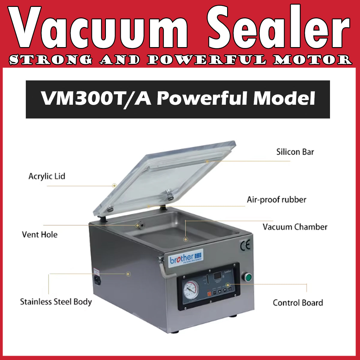 Commercial grade Powerful Chamber Vacuum Sealer | Tabletop Vacuum Pack Machine