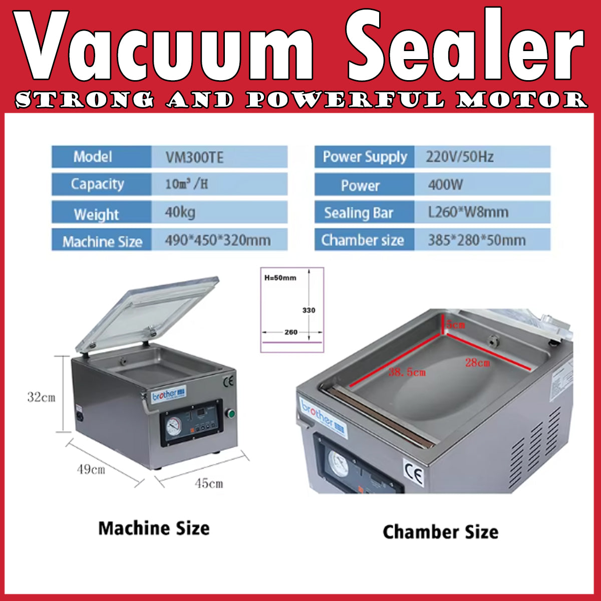 Commercial grade Powerful Chamber Vacuum Sealer | Tabletop Vacuum Pack Machine